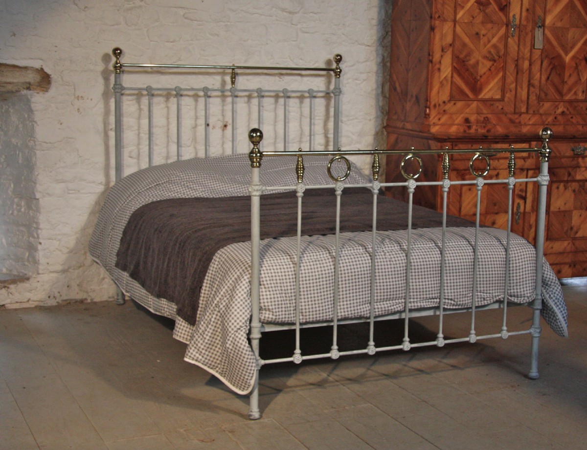 Classic Victorian brass and iron bedstead with all original brass.