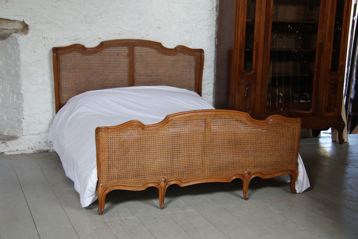 Lovely shape King size French caned bed