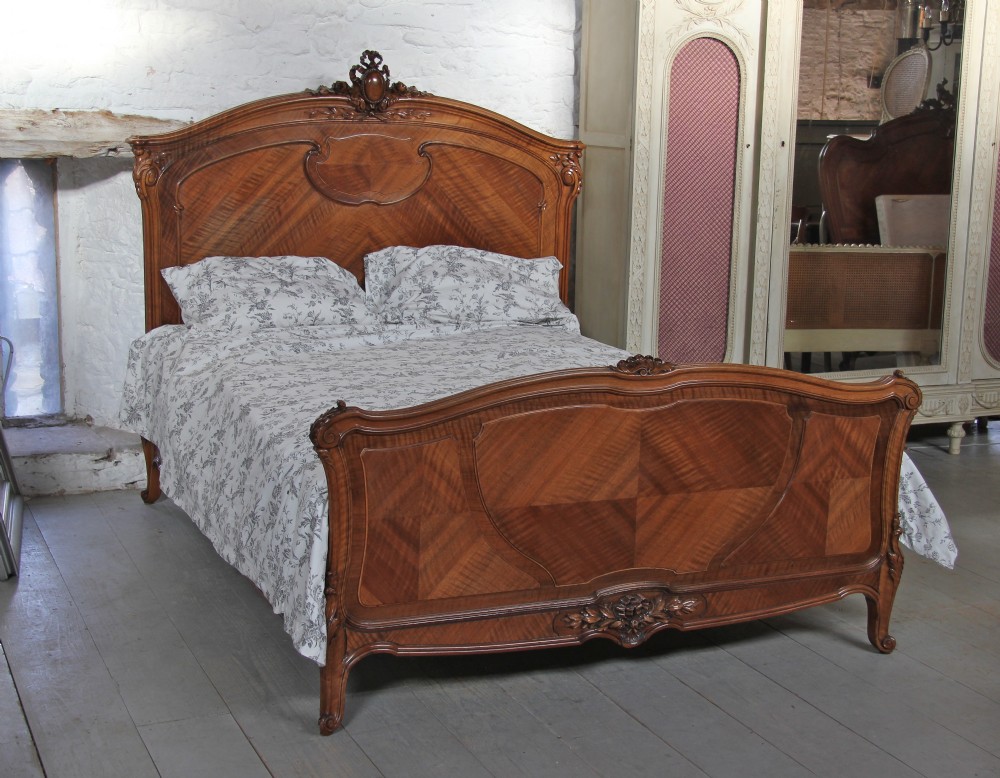 French walnut Louis XV1 style king size bed