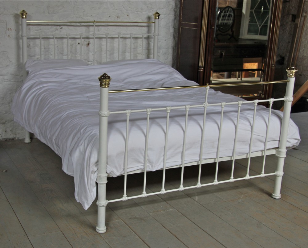 Classic Edwardian brass and iron king size bed