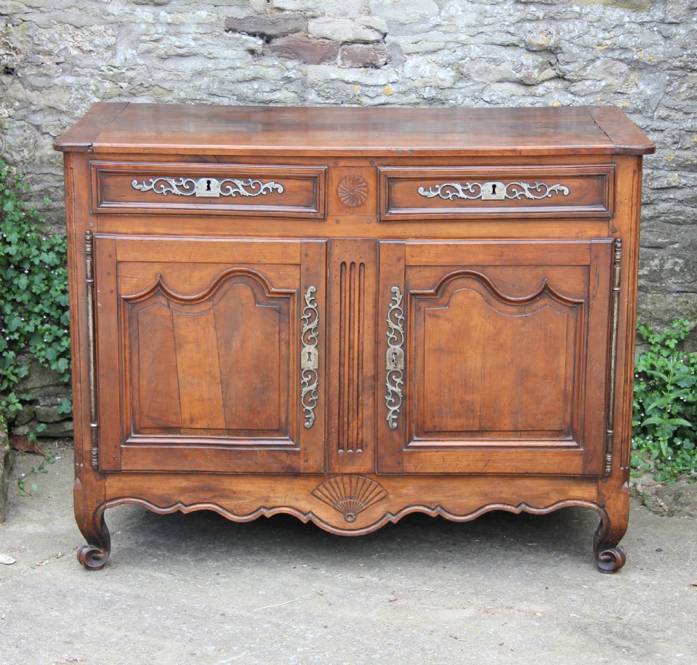 c1800 French cherry buffet with iron work decoration