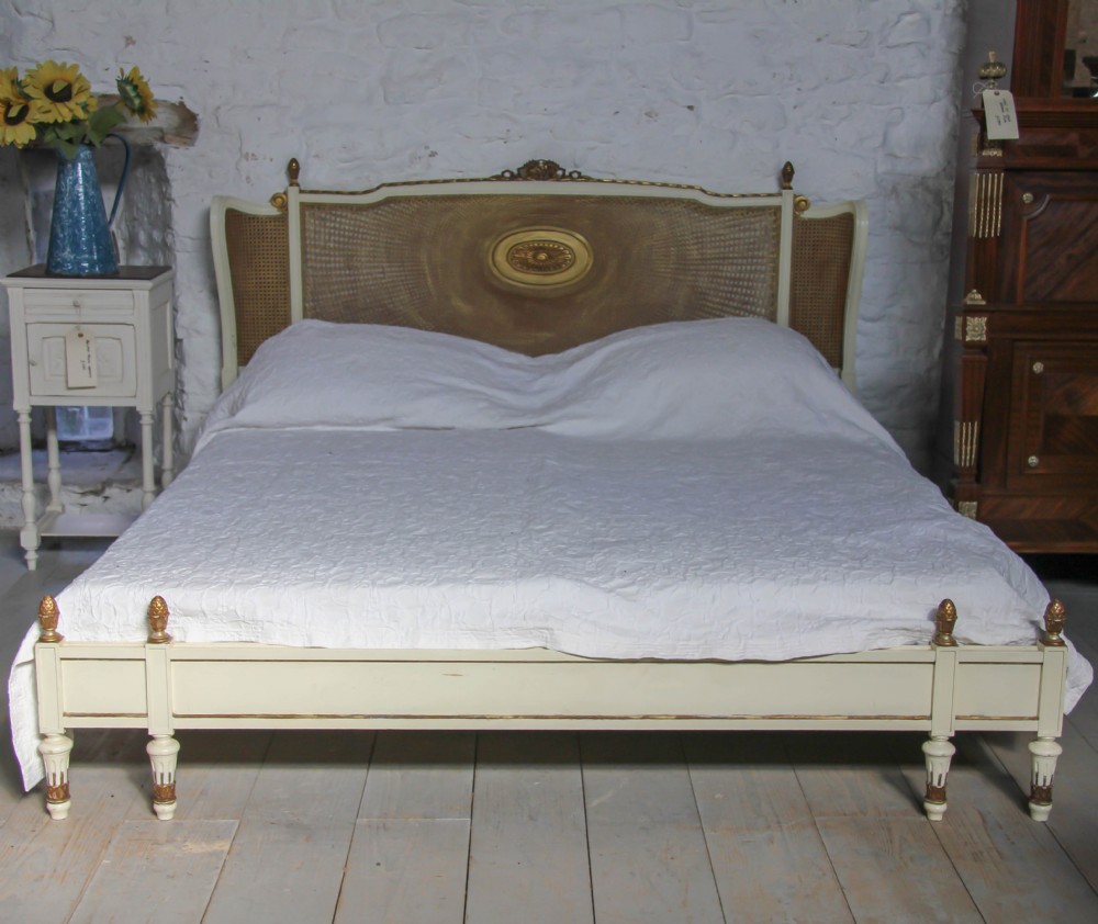 Super king size Bergere bed with low foot board