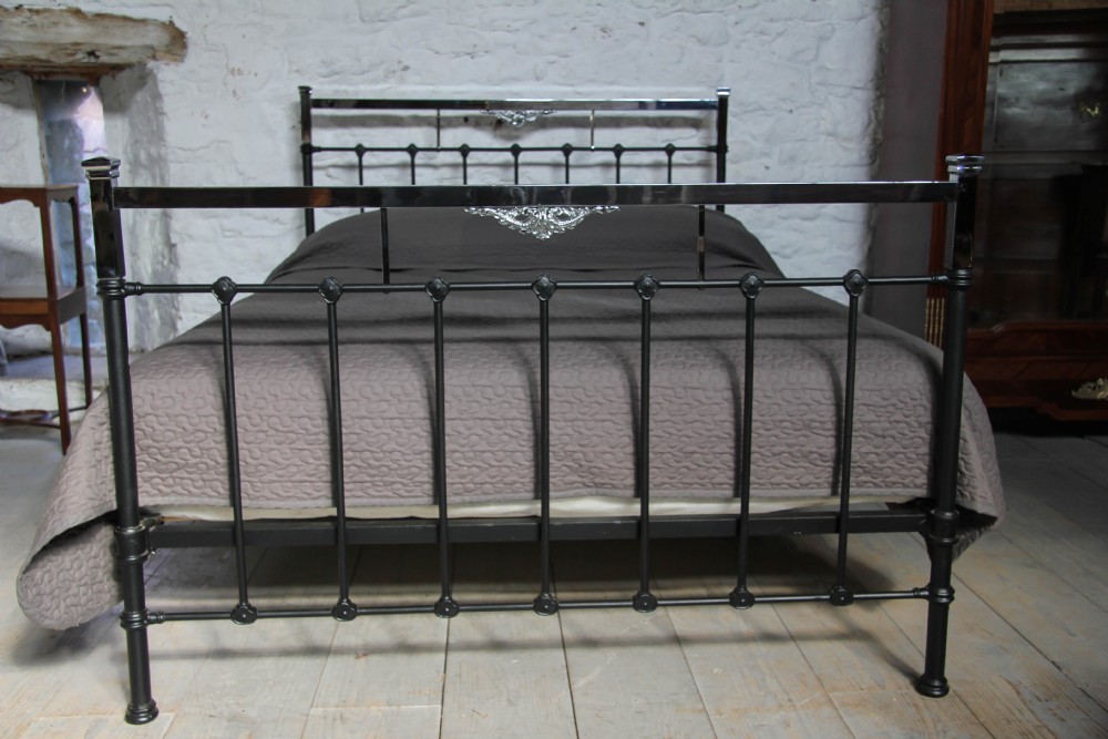 Black and chrome Art Deco bedstead