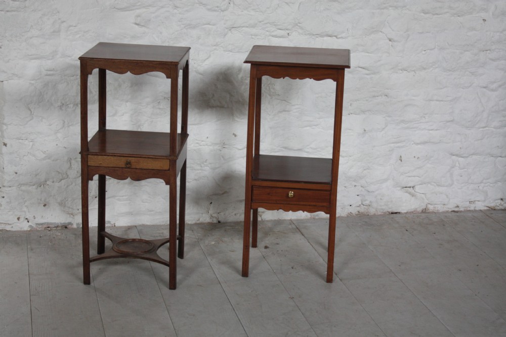 Harlequin pair of mahogany bedside cabinets