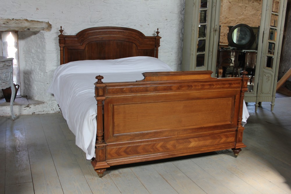 French Empire style walnut with  fruit wood veneers king size