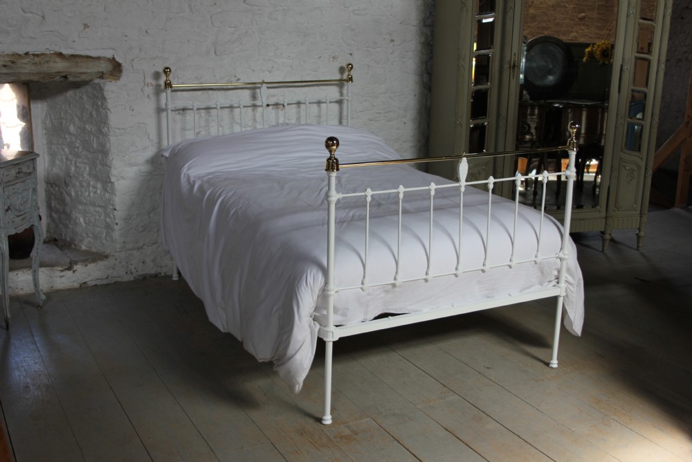 Three quarter classic white and brass Victorian