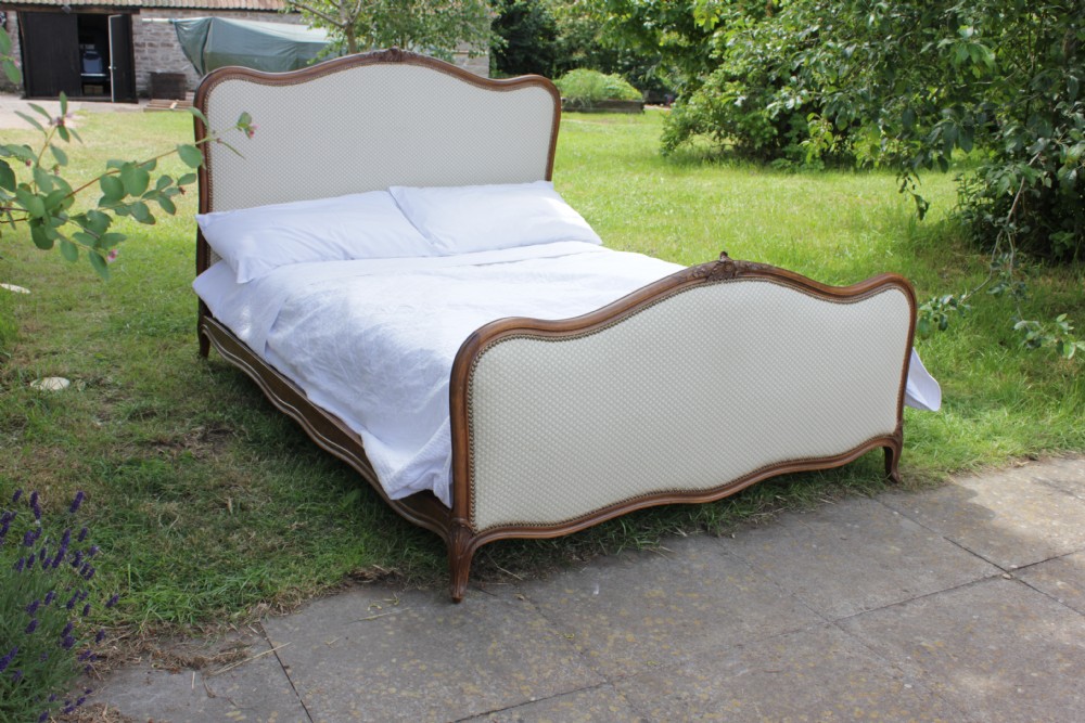 Walnut framed Louis XV style French kingsize bed