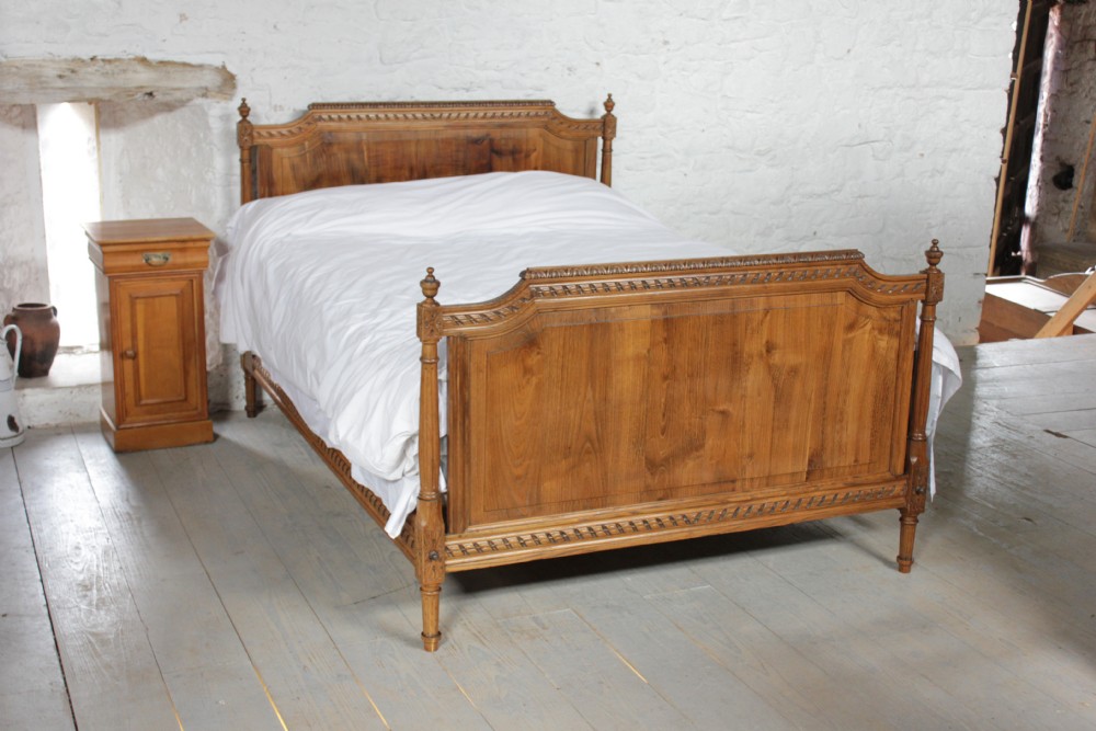French solid oak Empire style king size 