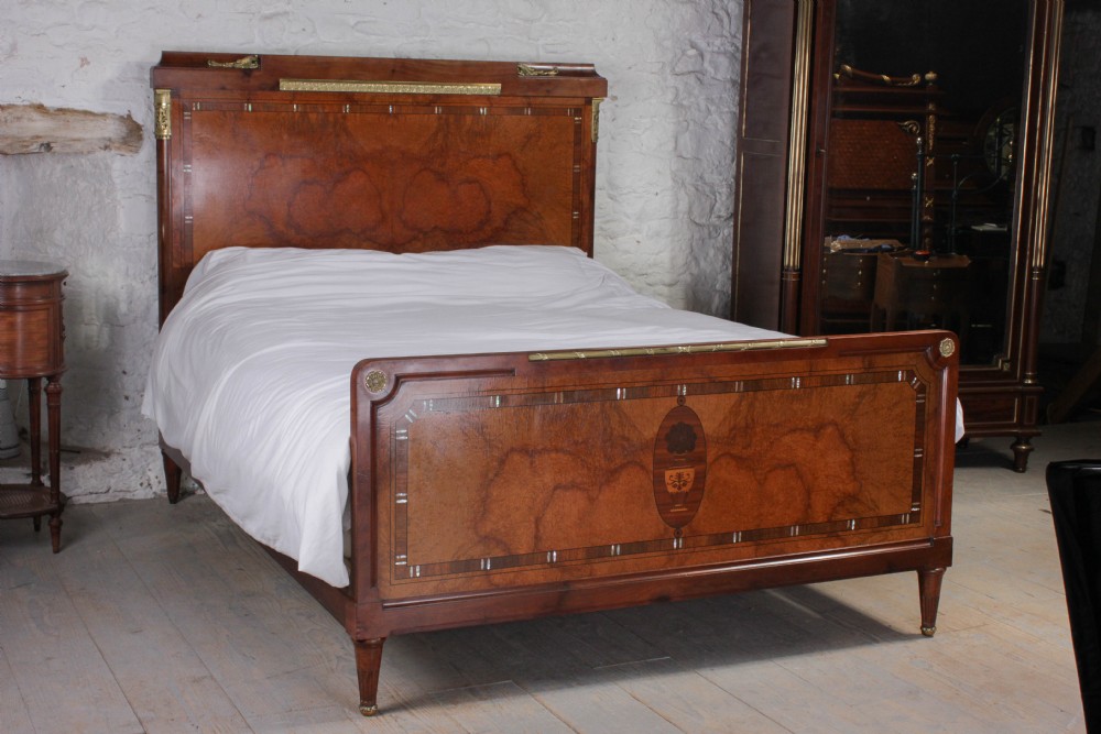 Art Deco book matched walnut veneer king size