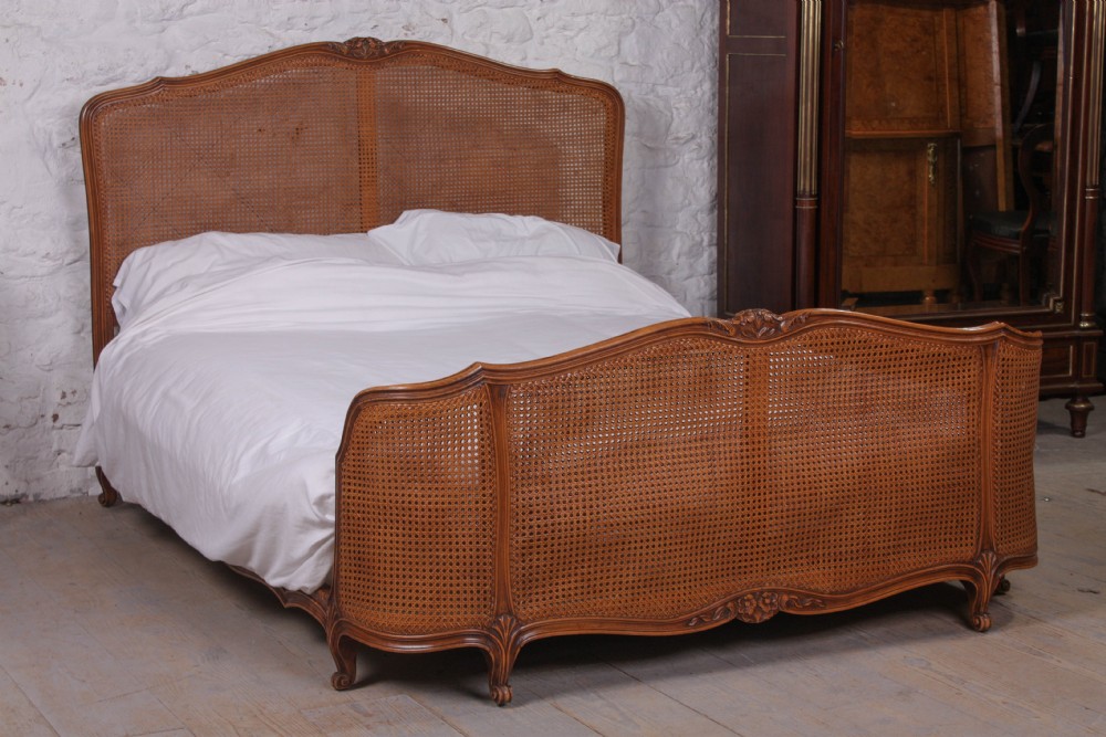 Beautiful French bergere corbeille king size bed