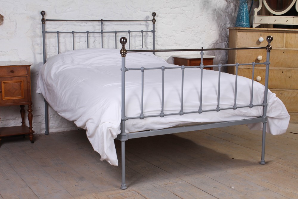 Classic Edwardian grey iron  and aged brass  double 