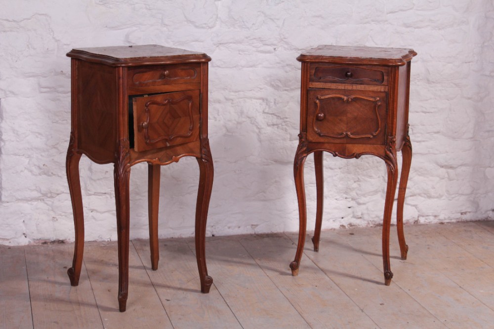 Almost pair of Louis XV style bedsides