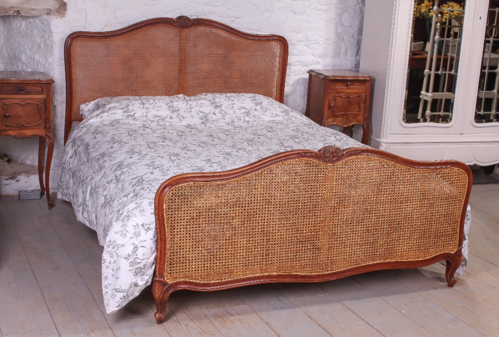 Louis XV style 5 Ft French caned kingsize