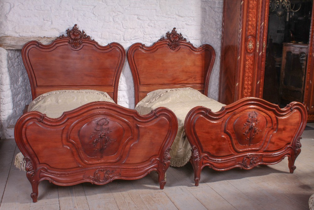 Pretty pair of Louis XVI style beds