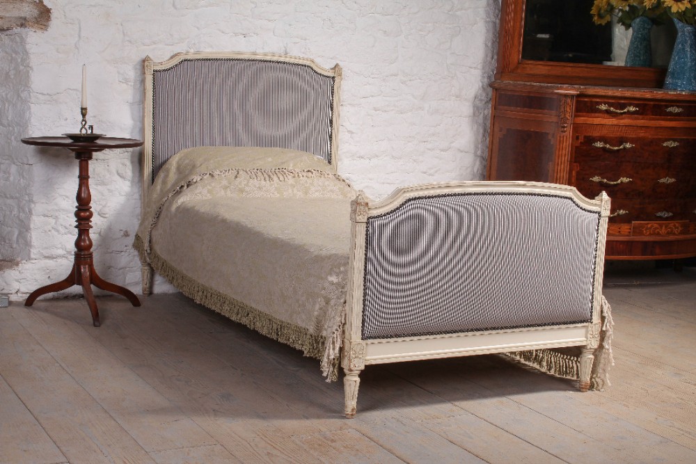 French single upholstered bed with original paintwork