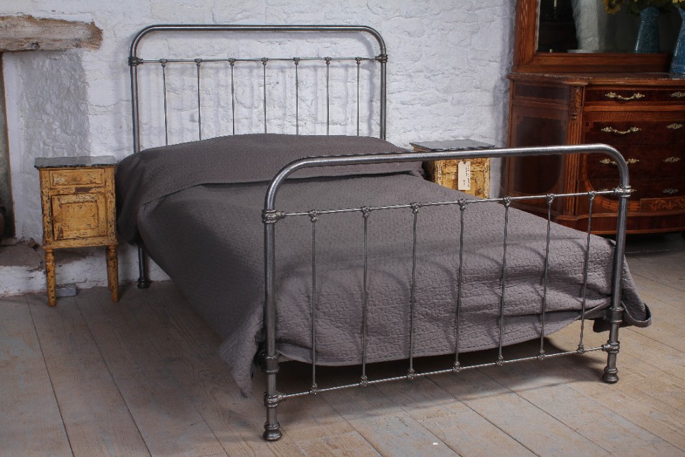 Most attractive burnished French  iron double bed