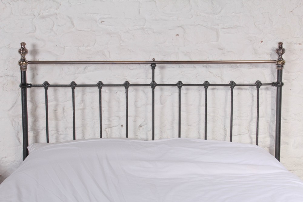 Classic Victorian black and brass king size bed View III