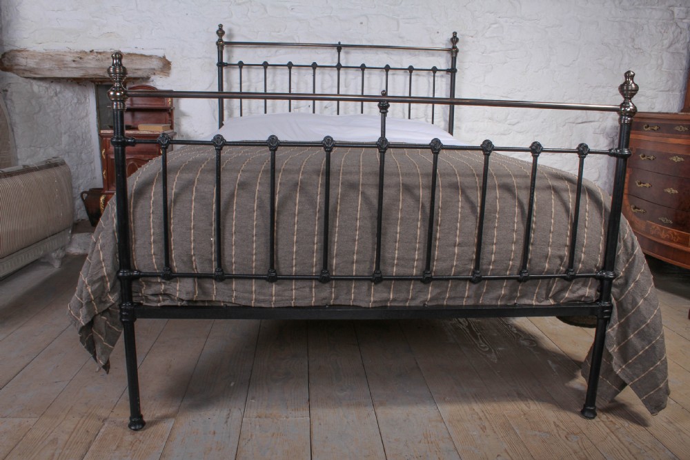 Classic Victorian black and brass king size bed View IV