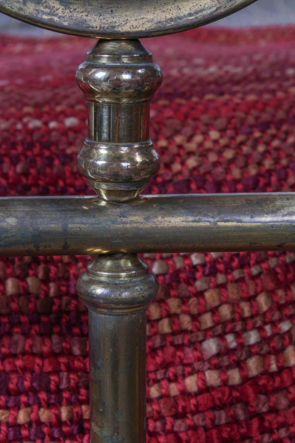 Lovely naturally aged individual and simple brass French king size bed with brass ring detail View IV