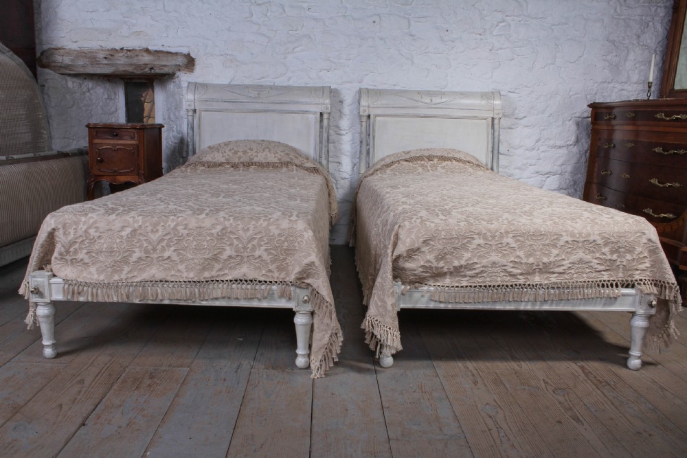 Pair of Directoire style single low end beds View VI