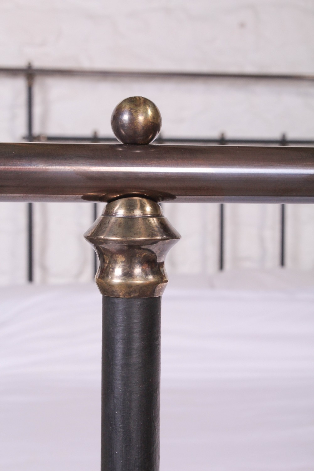 Lovely classic Victorian black and aged brass double bed View VII