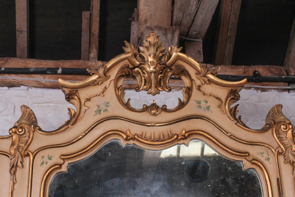 Flamboyant Italian three door painted and gilded wardrobe  View II