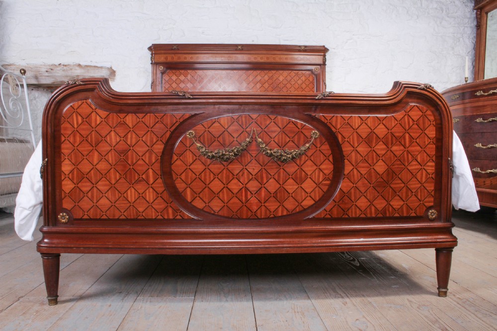 Nice quality French mahogany and fruit wood king size bed View II