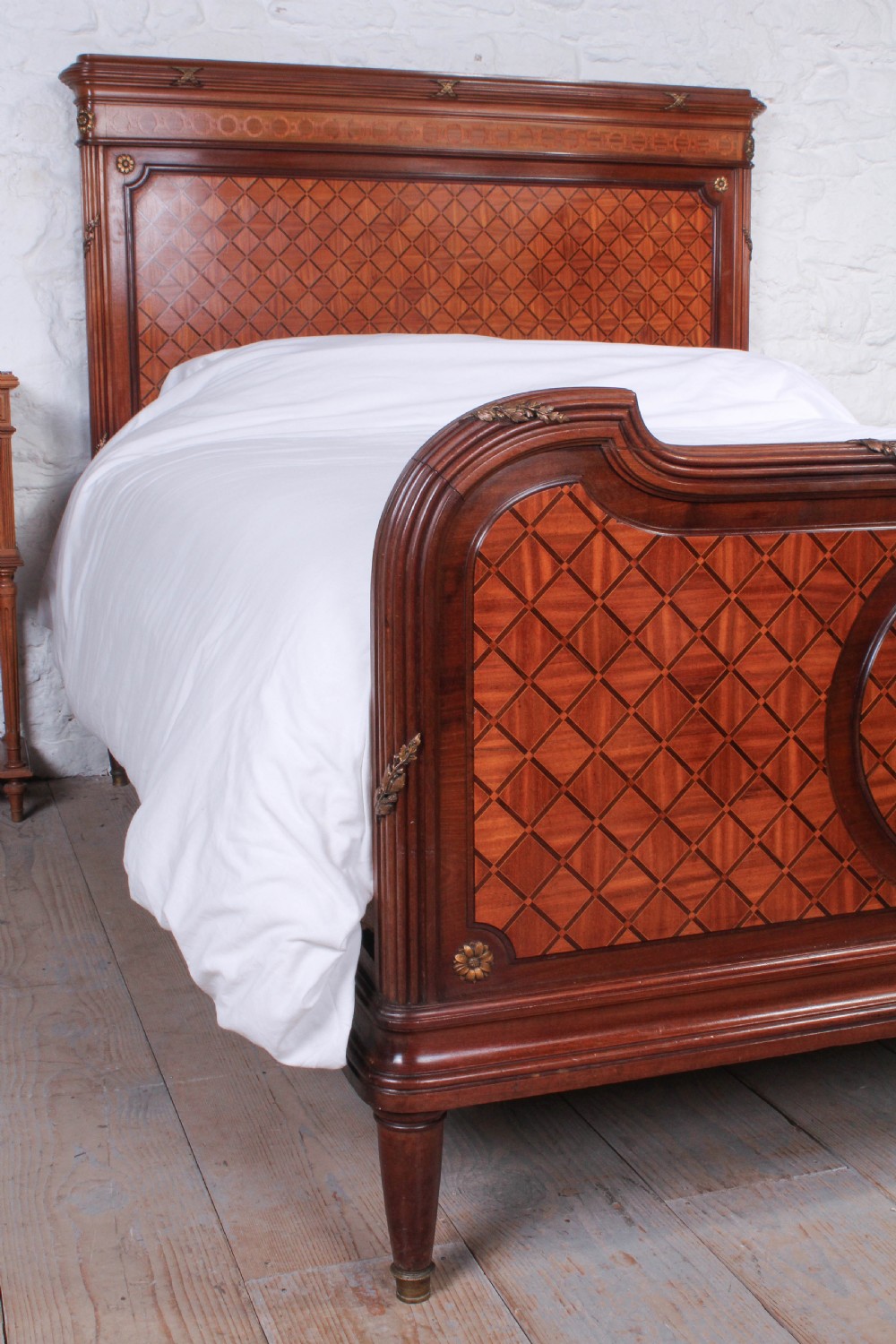 Nice quality French mahogany and fruit wood king size bed View IX