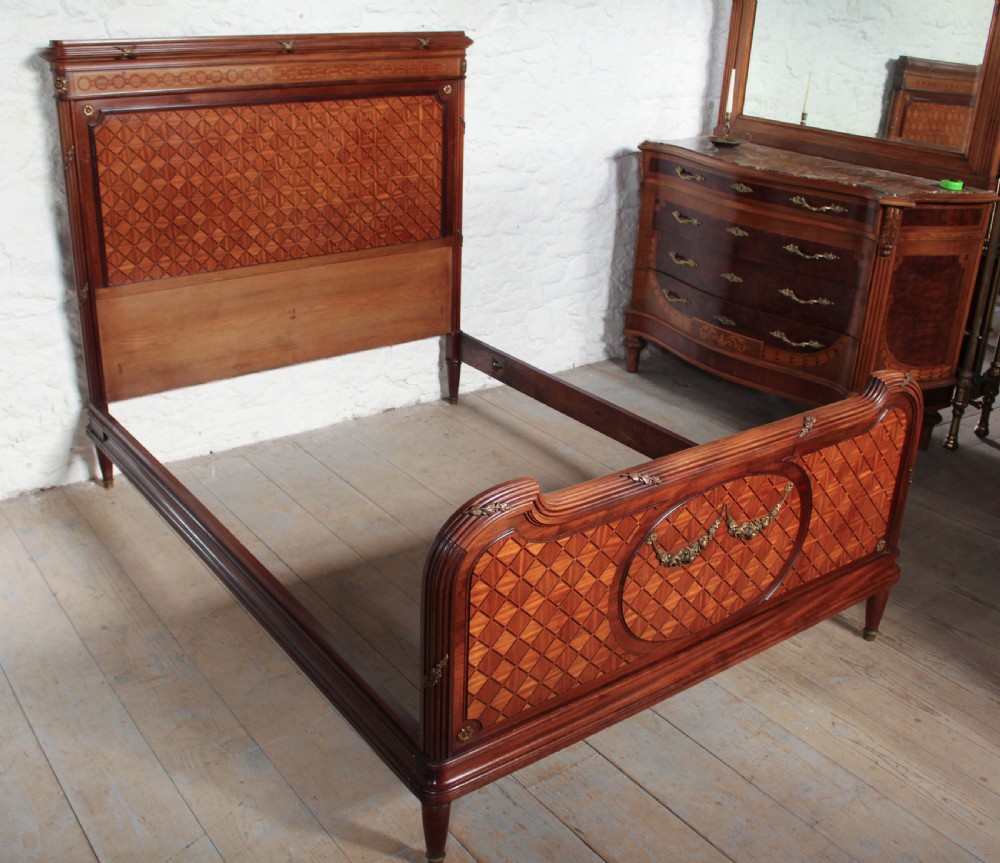 Nice quality French mahogany and fruit wood king size bed View X