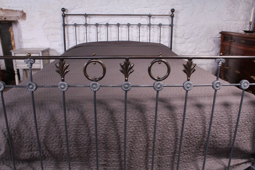 Lovely individual classic Victorian iron and brass 5Ft king size bed  View IV