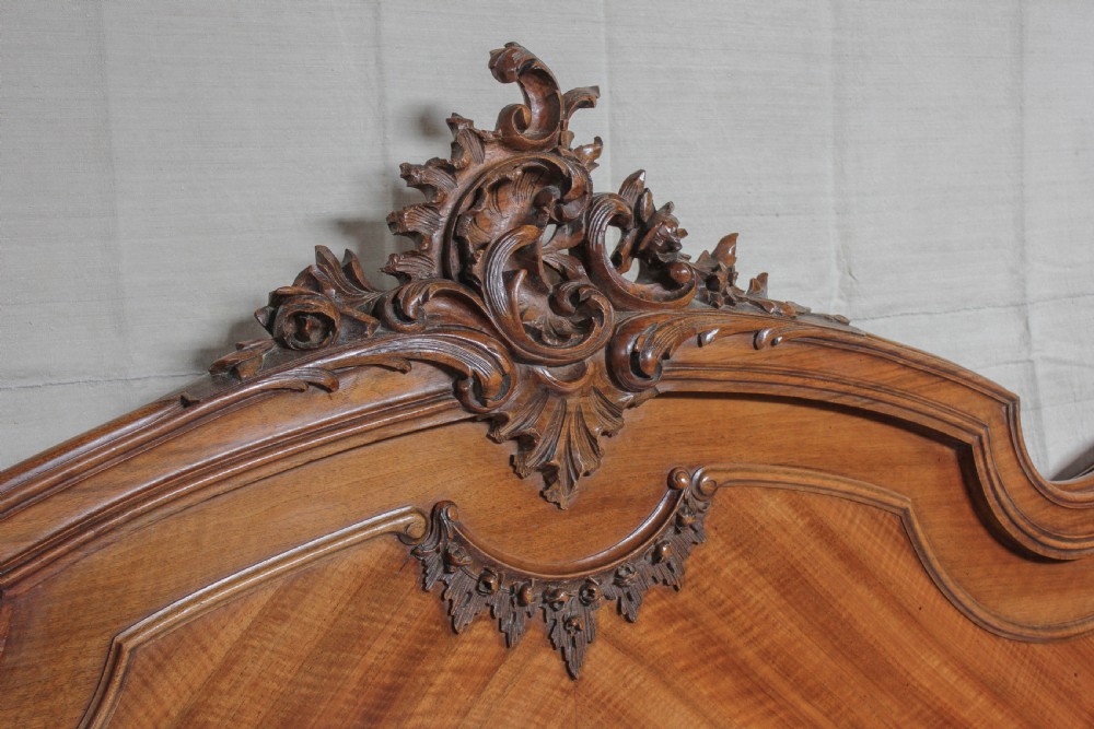 Lovely carved  walnut Louis XV style king size. View VII
