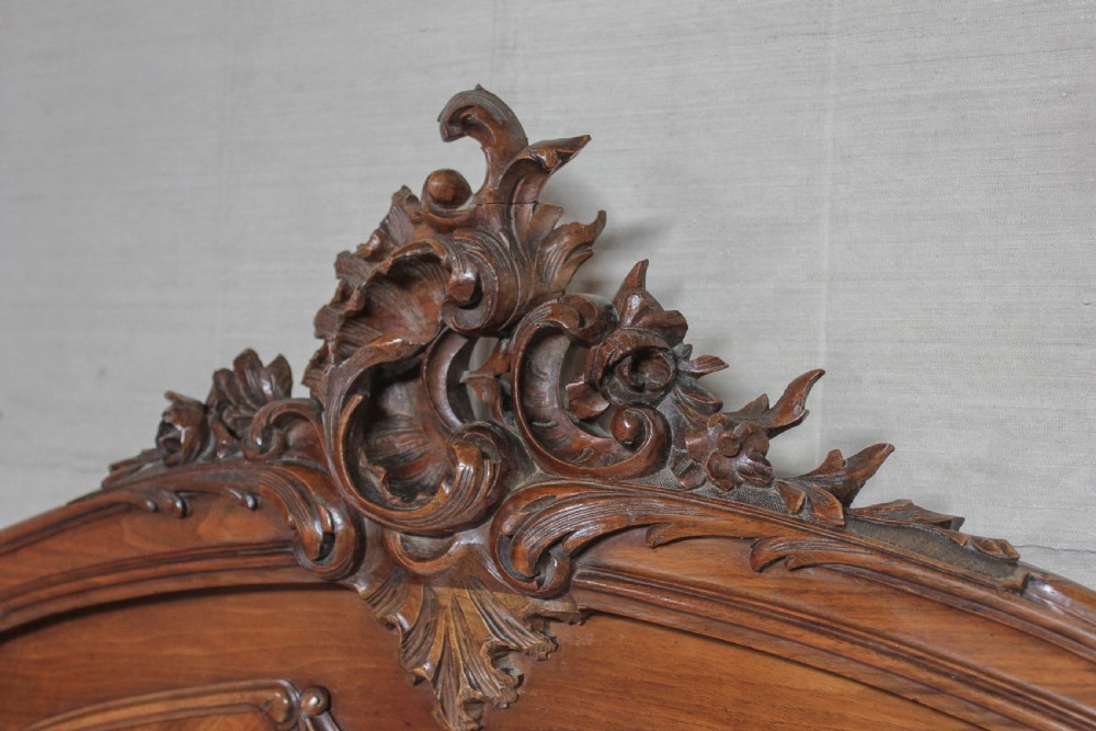 Lovely carved  walnut Louis XV style king size. View X