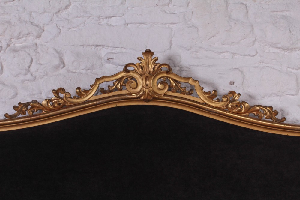 Shabby chic gilded and upholstered Louis XV style boudoir king size plus bed View VII