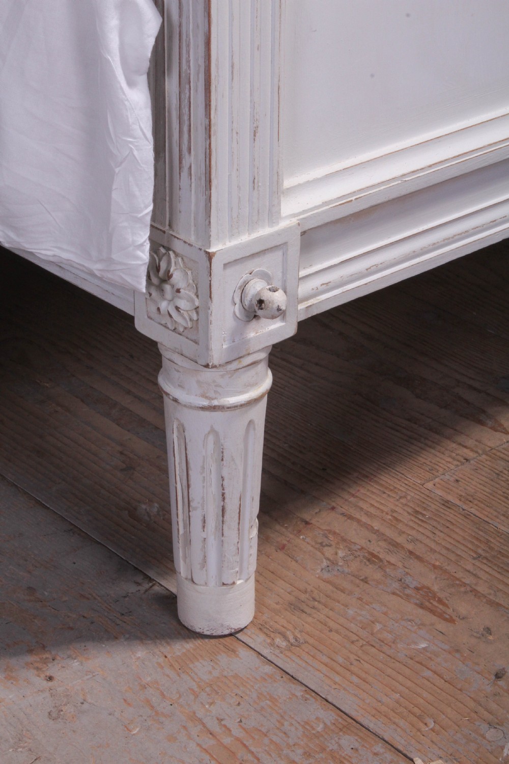 Pair of single French empire style painted beds View IV