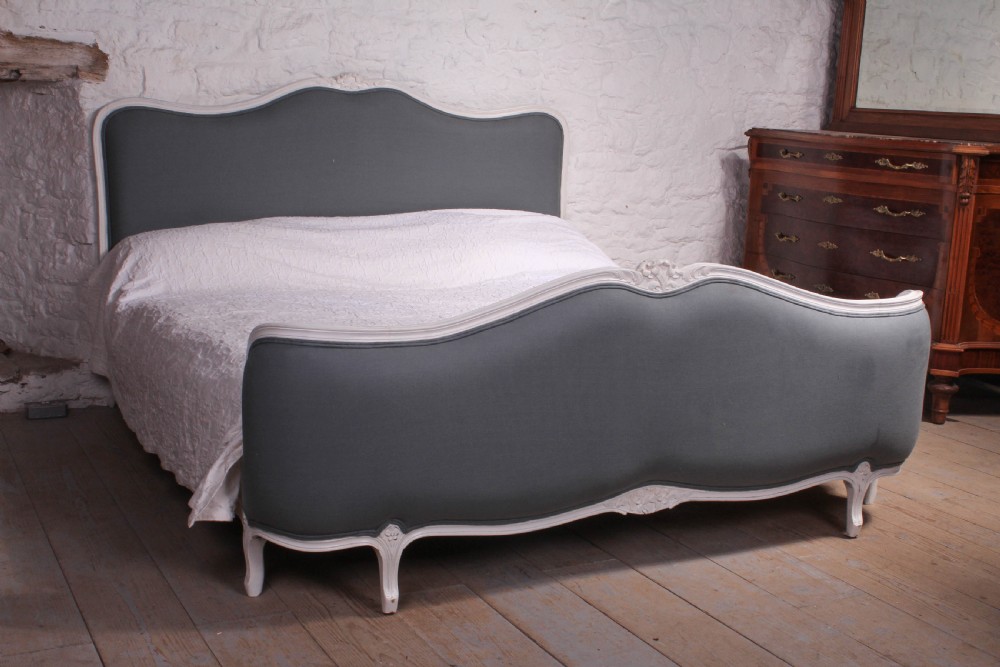 Fully restored Louis XV style French upholstered super king size 