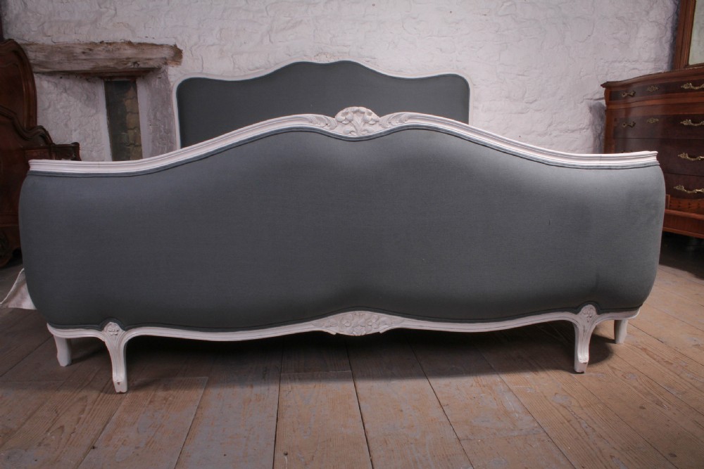 Fully restored Louis XV style French upholstered super king size  View III