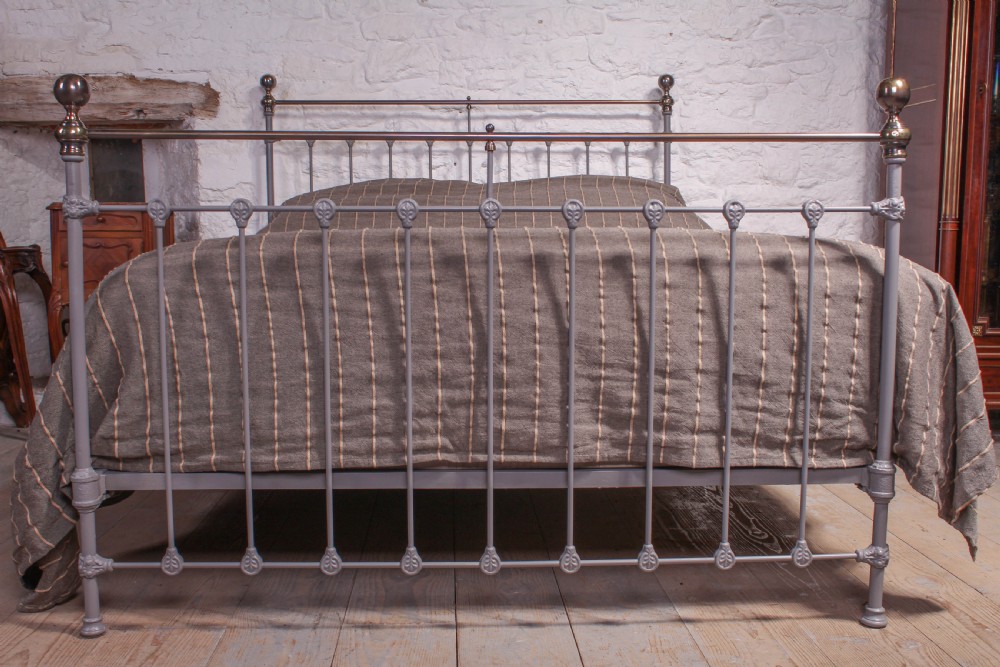 Classic Victorian grey and aged brass kingsize bed View III