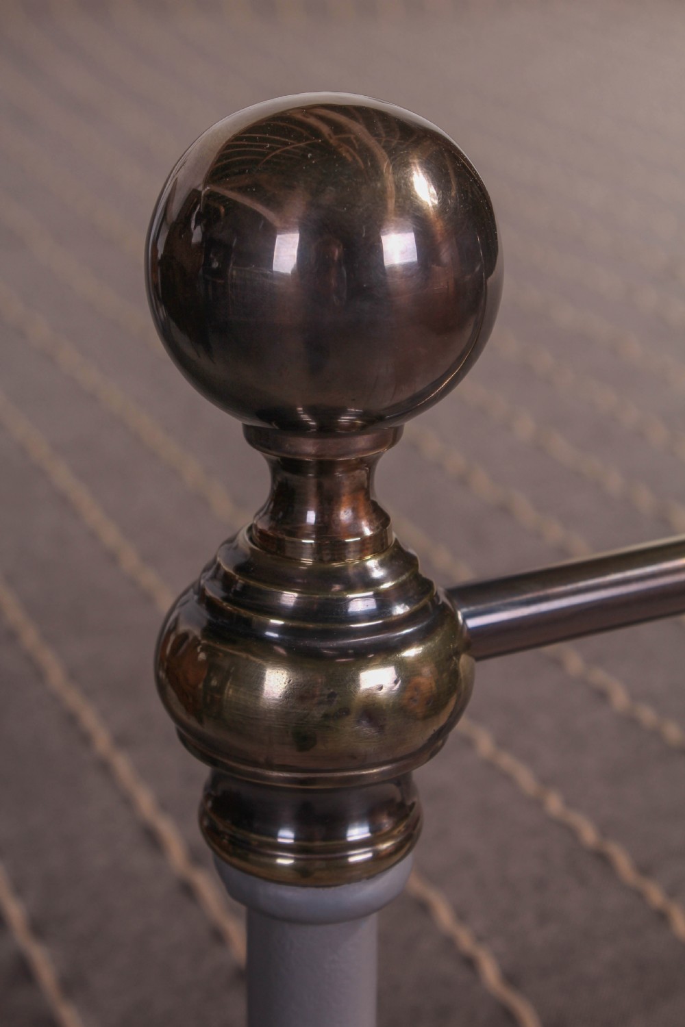 Classic Victorian grey and aged brass kingsize bed View IV