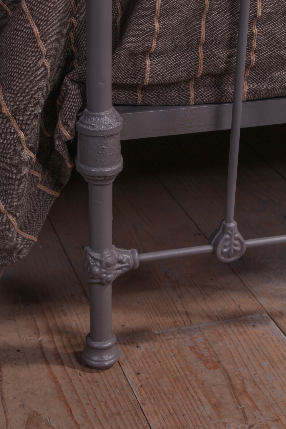 Classic Victorian grey and aged brass kingsize bed View VII