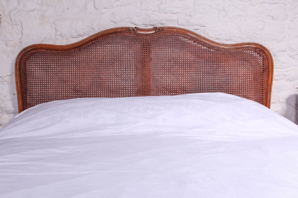 Attractive French Louis XV style caned bergere king size bed View V