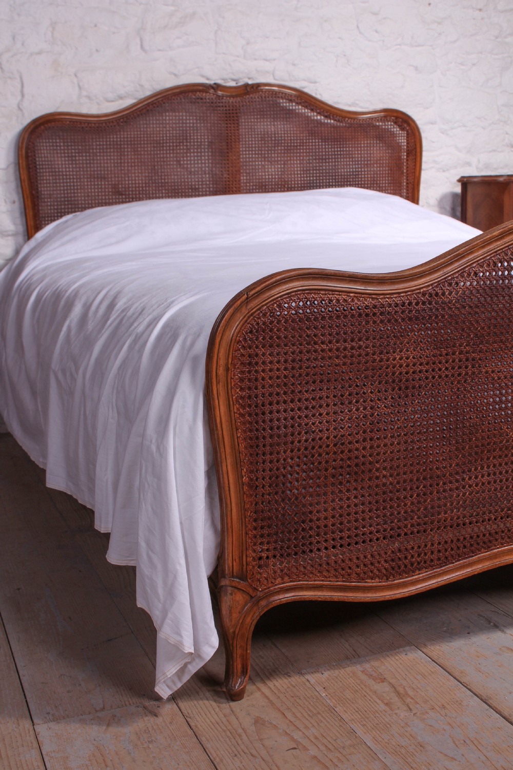 Attractive French Louis XV style caned bergere king size bed View VII