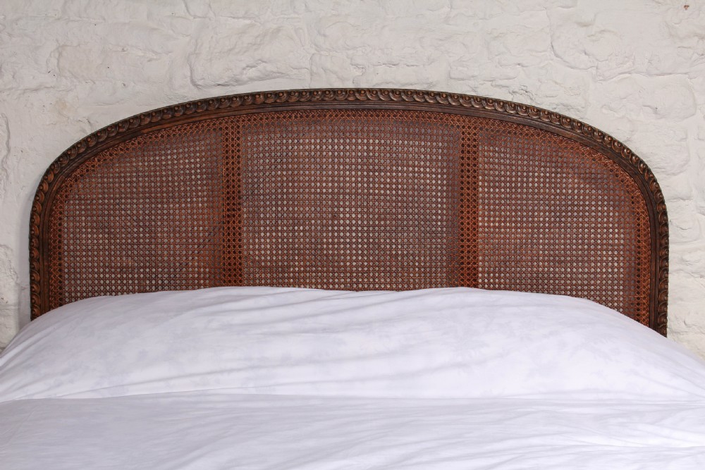 French carved and caned bergere king size bed View III