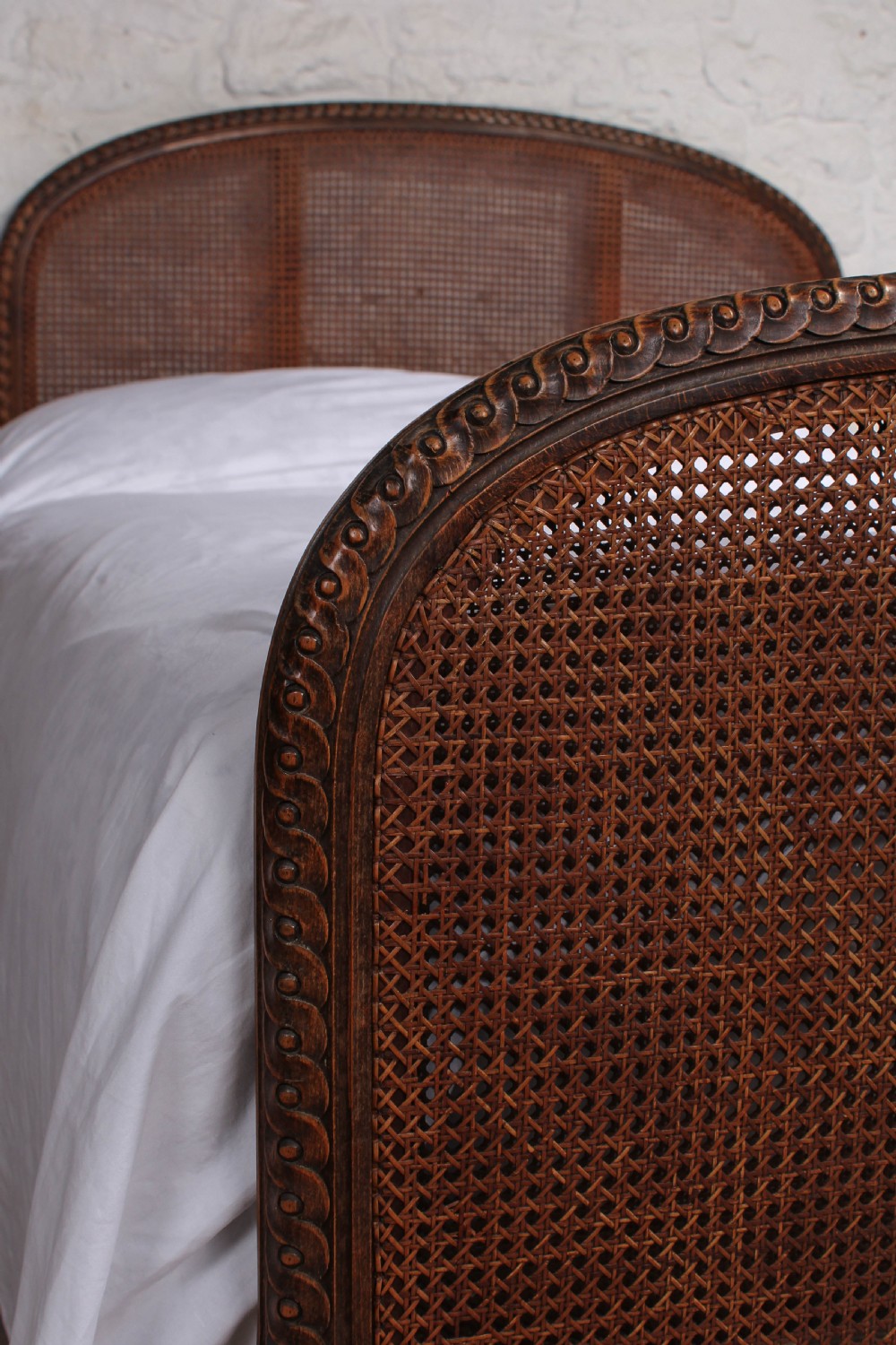 French carved and caned bergere king size bed View V