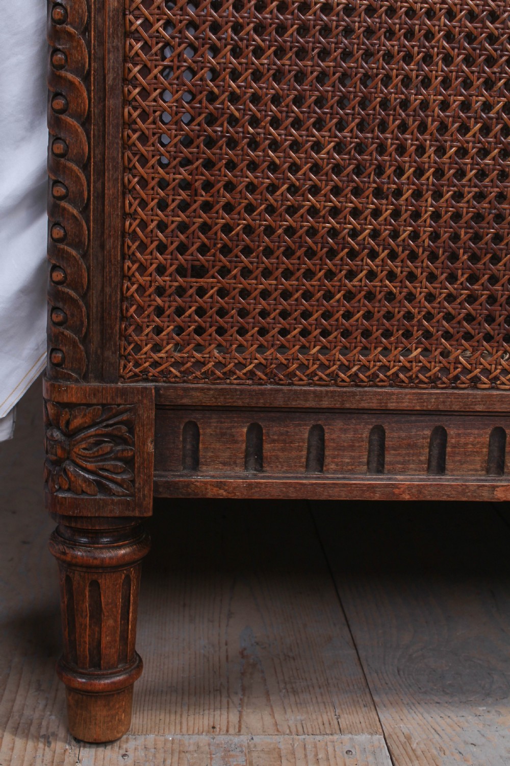 French carved and caned bergere king size bed View VI