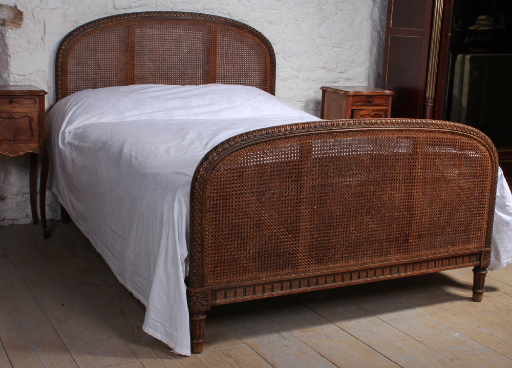 French carved and caned bergere king size bed View VII