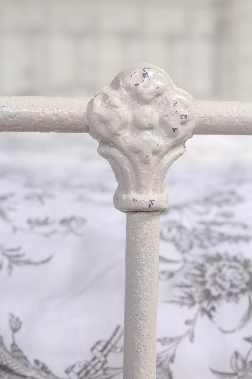 Classic Victorian aged white and brass kings size bed View IV