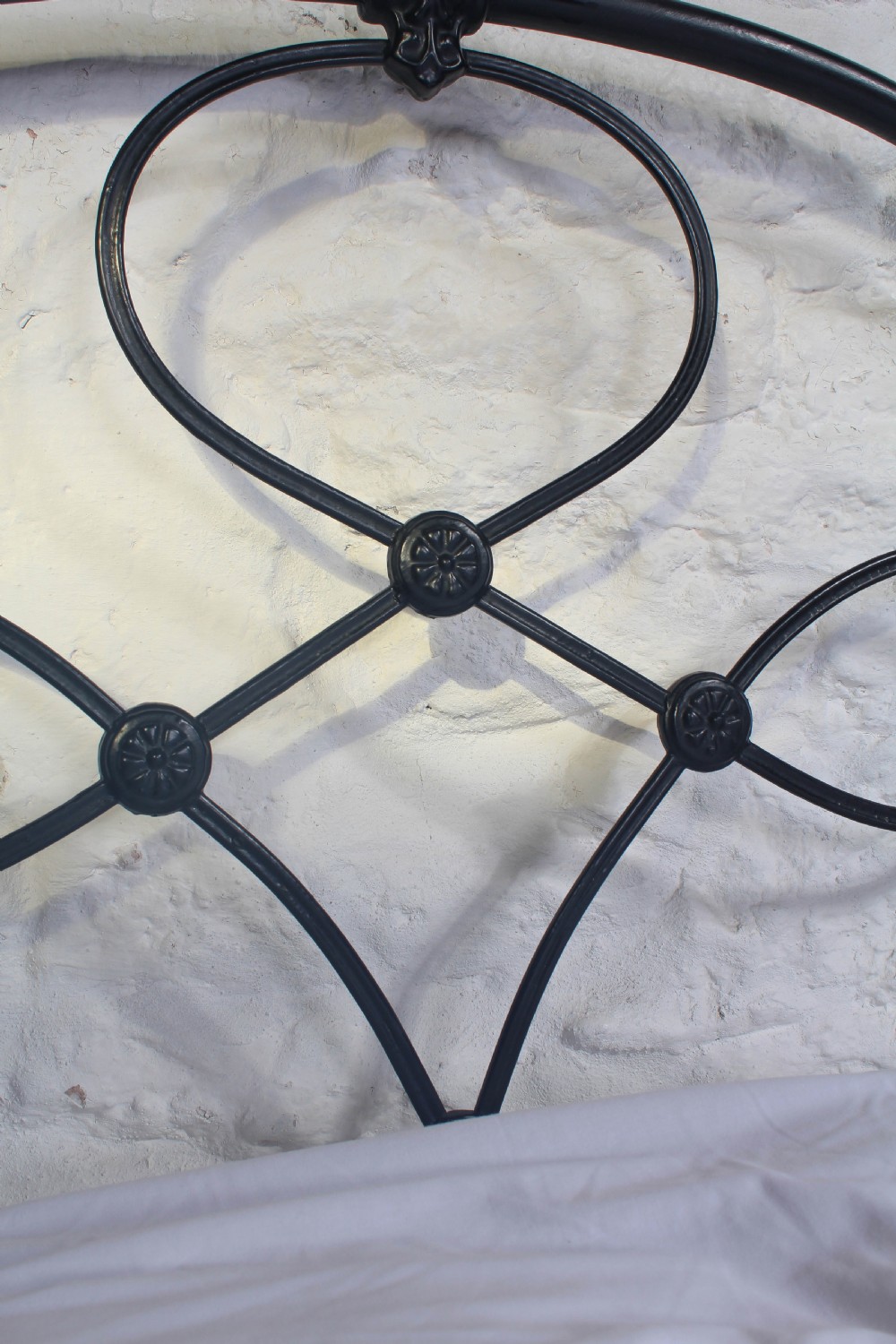 Attractive pair of black all iron no end single beds View V