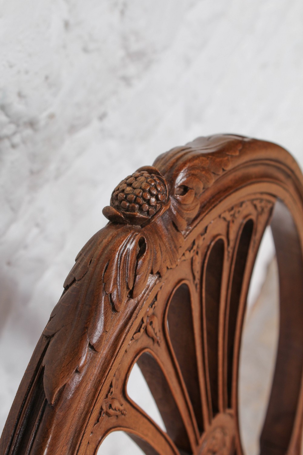 Set of six pretty French walnut caned chairs View IV