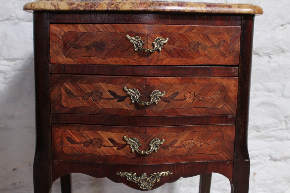 Pretty pair of three drawer bedside tables View III