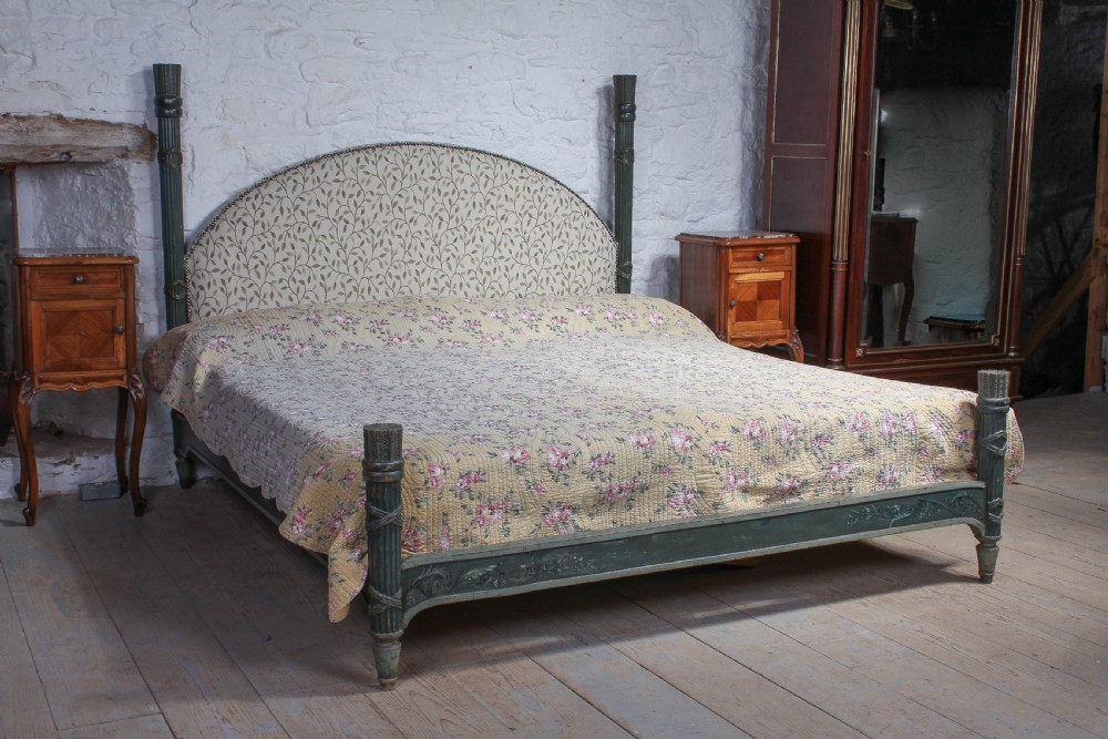 Very individual super king size original painted four poster bed